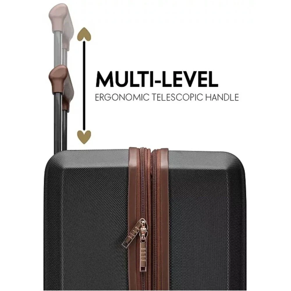Elle Luxe Journey 1 Piece Expandable Retro Spinner Rolling carry on Luggage